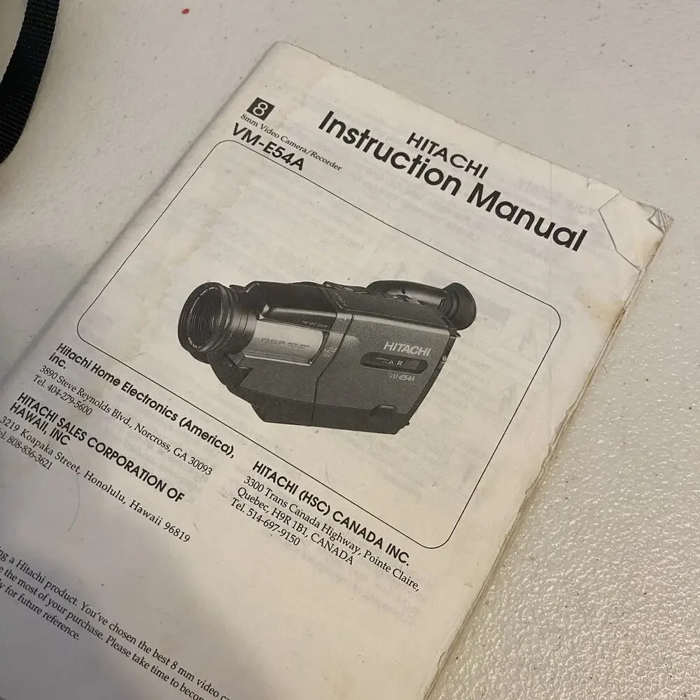 Hitachi VM-E54A 24X Digital Zoom Cam Cord VHS Movie Camera Recorder Vintage